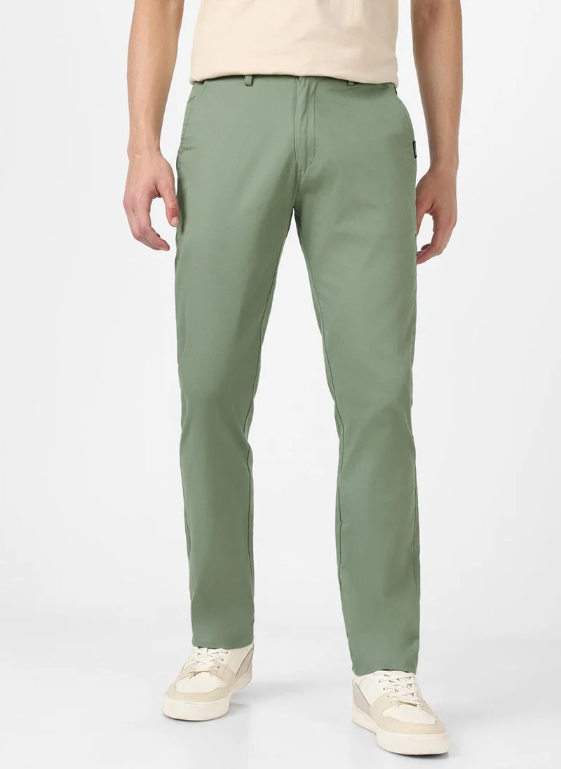 Urbano Fashion  Urbano Fashion Men's Green Cotton Slim Fit Casual Chinos Trousers for Men | Best Price UAE